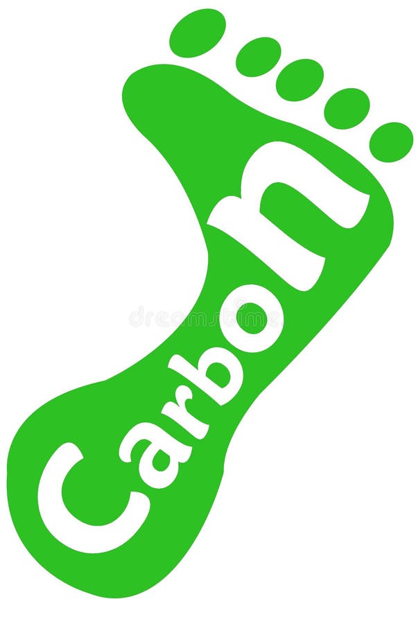 La parola di Carbonio su una impronta umana Impronta di Carbonio concetto.