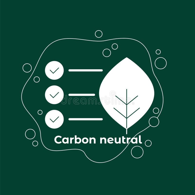 CO2 Neutral Icon. Carbon Gas Emission Reduction Green Labels Stock