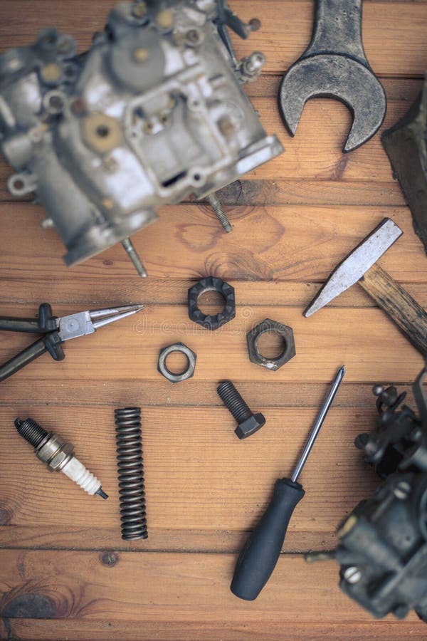 Carburetors for a Car Engine with Tools Stock Photo Image of closeup, mechanic 49730388
