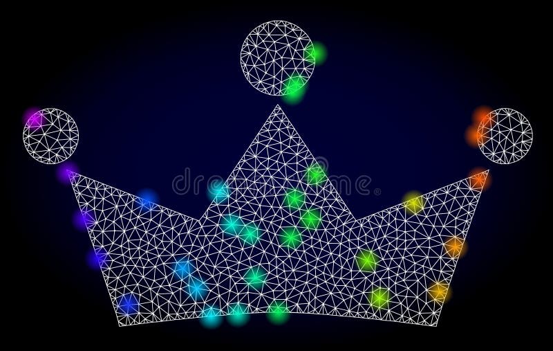 Carcassa Mesh Crown di vettore con i punti luminosi colorati spettro royalty illustrazione gratis Carcassa Mesh Crown di vettore con i punti luminosi colorati spettro royalty illustrazione gratis