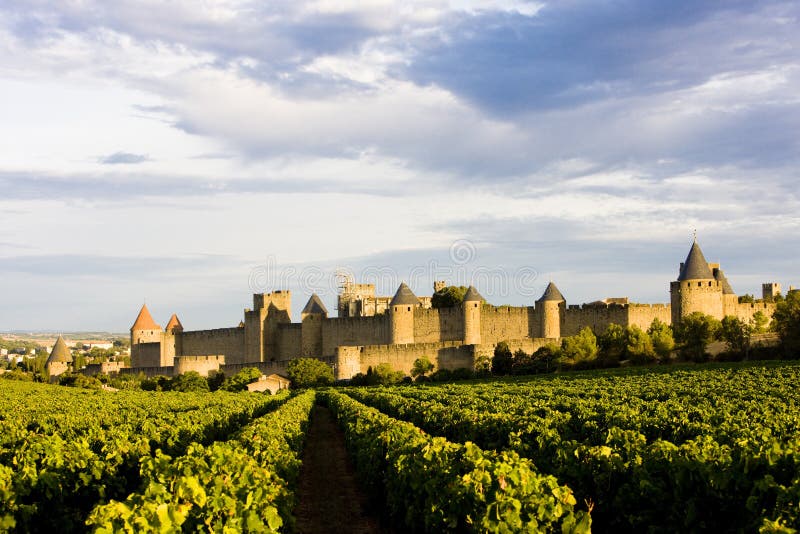 Aerial Top View Of Carcassonne Medieval City And Fortress Castle From Above,  Sourthern France Stock Photo, Picture and Royalty Free Image. Image  81282595.