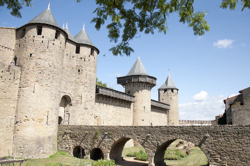 Carcassonne slott royaltyfria bilder Carcassonne slott royaltyfria bilder