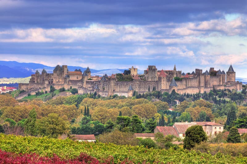 carcassonne stärkte townen arkivfoton carcassonne stärkte townen arkivfoton