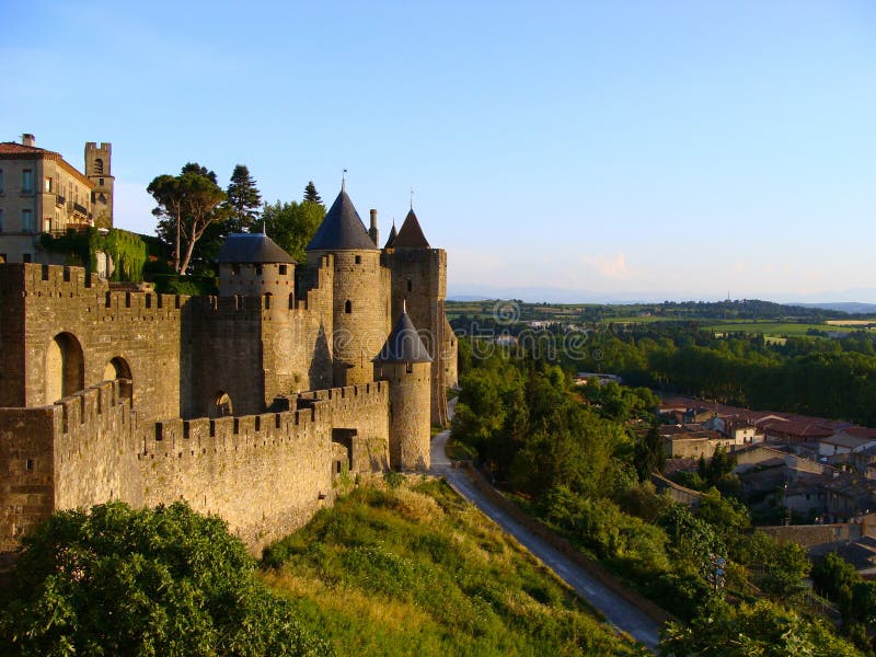 Aerial Top View Of Carcassonne Medieval City And Fortress Castle From Above,  Sourthern France Stock Photo, Picture and Royalty Free Image. Image  81282595.