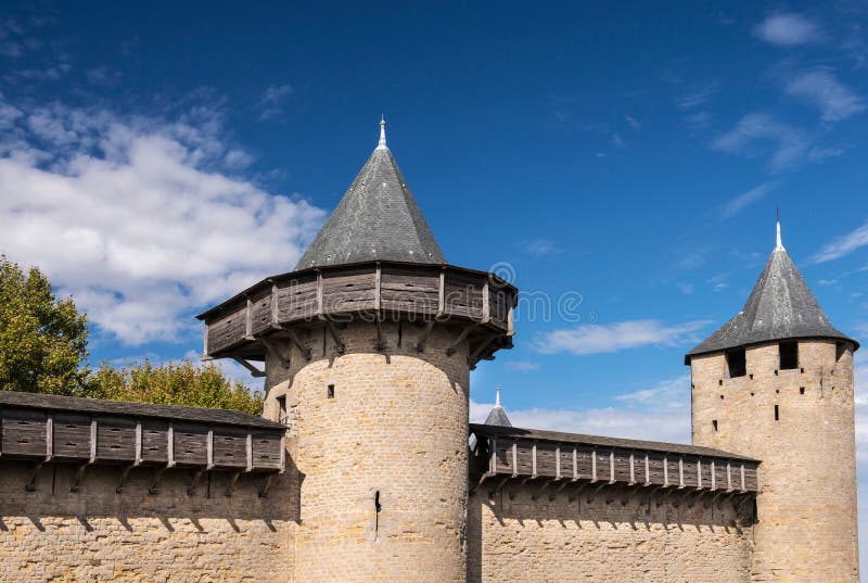 Aerial Top View Of Carcassonne Medieval City And Fortress Castle From Above,  Sourthern France Stock Photo, Picture and Royalty Free Image. Image  81282595.