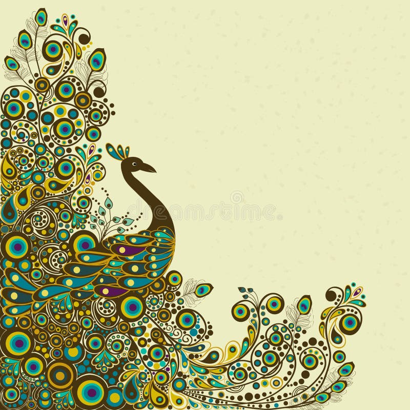 Abstract peacock. Beautiful oriental bird. Decoration pattern