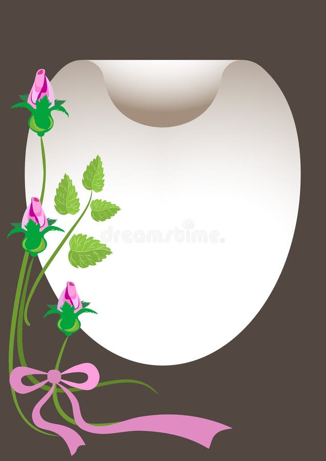 Card with a bouquet of roses.Banner.Postcard