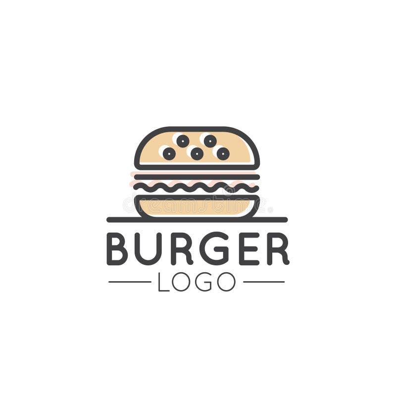 Card Cartoon Outline Logo of Fast Food Shop, Urban Place, Burrito, Burger, Sandwich or Hot Dog Bar, Grill House stock illustration Card Cartoon Outline Logo of Fast Food Shop, Urban Place, Burrito, Burger, Sandwich or Hot Dog Bar, Grill House stock illustration
