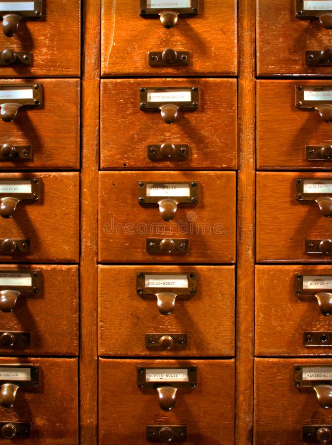 Card catalog stock image. Image of wooden, list, organization 6546457