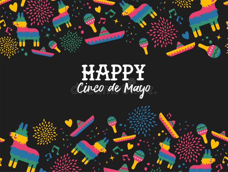 Card de întâmpinare fericit cinco de mayo mexican royalty free illustration