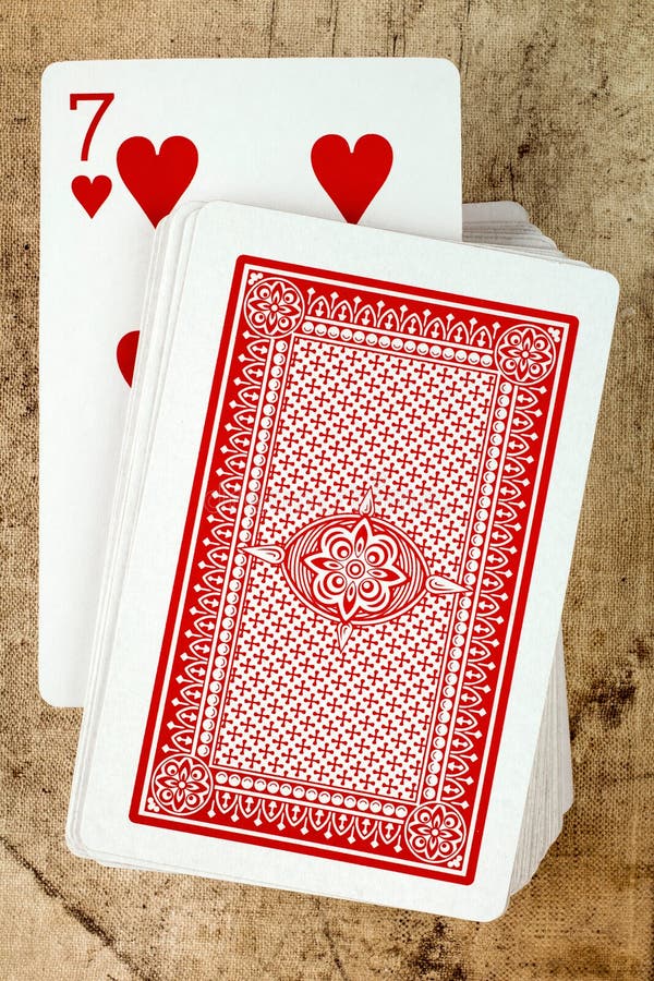 Card Deck with Seven of Hearts Stock Photo Image of game, deck 62889614