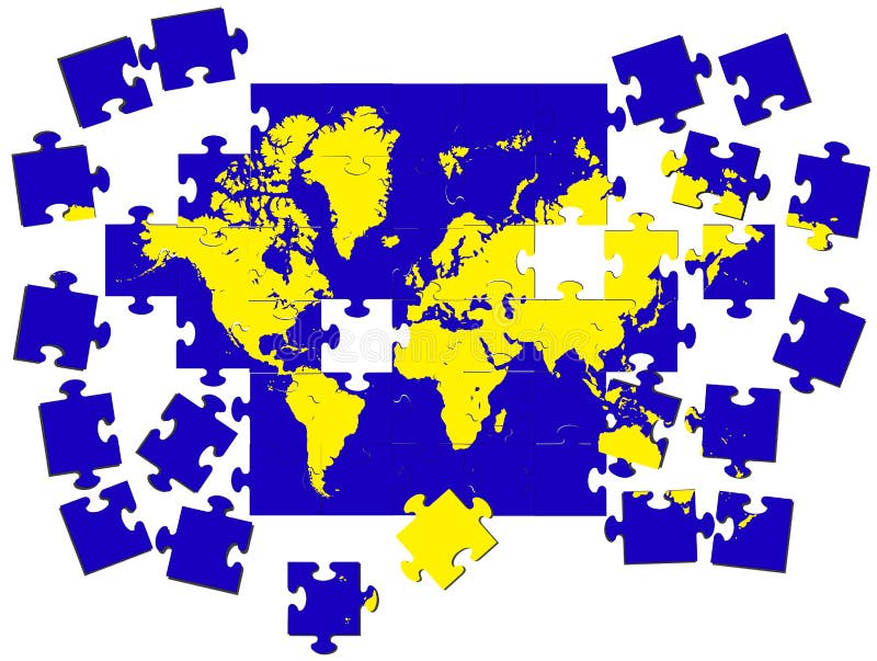 Card of the Earth from a puzzle a royalty free illustration