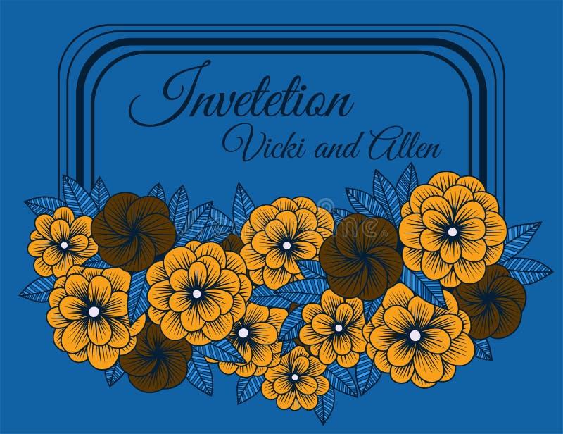 Card with flowers in country style stock illustration Card with flowers in country style stock illustration