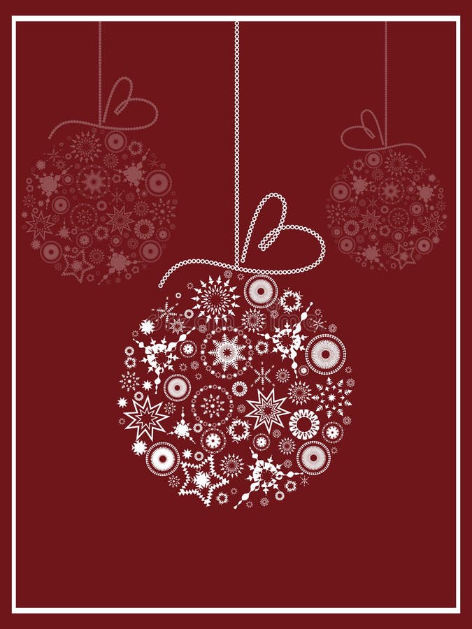 Card greeting with Christmas balls