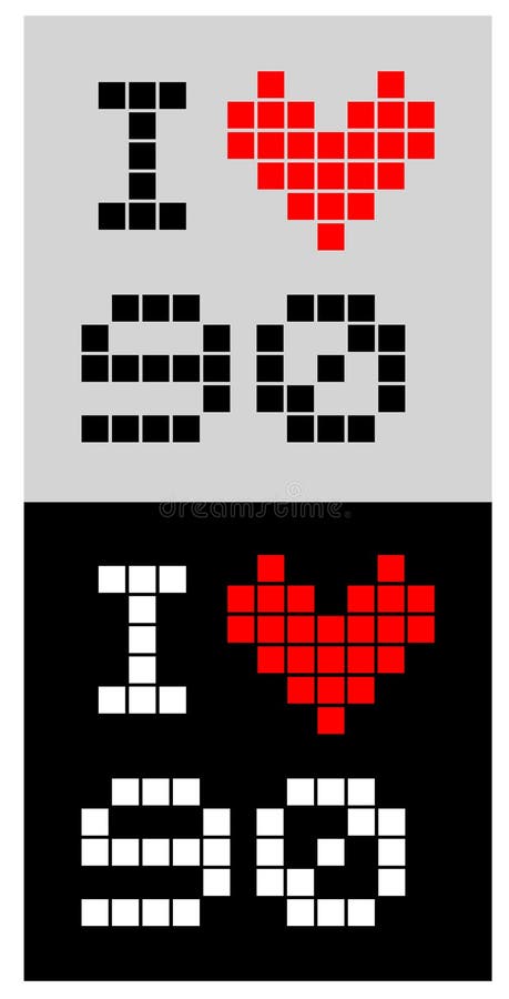 Card I love 90 stock illustration