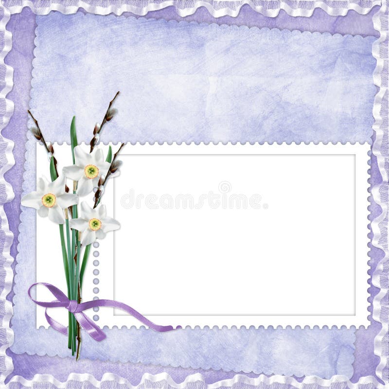 Card for invitation or congratulation with flowers