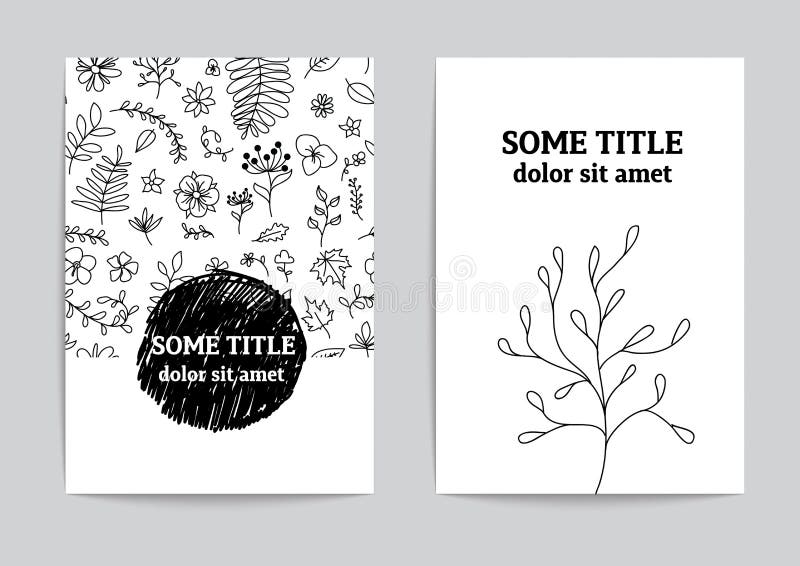 Card or page template. Hand drawn floral design vector illustration Card or page template. Hand drawn floral design vector illustration