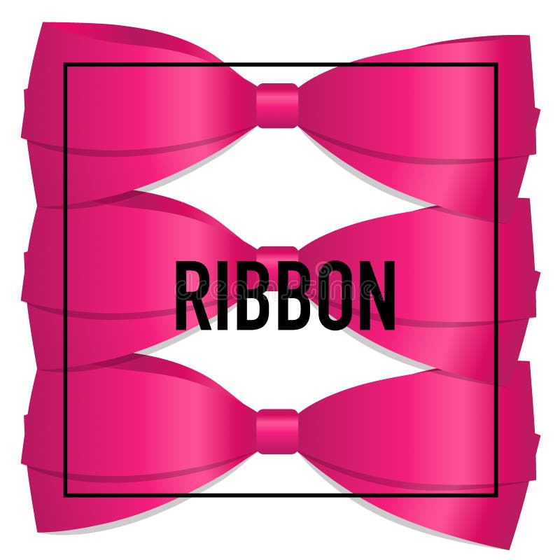 Card with Pink Ribbon and Bow. Vector Illustration Stock Vector