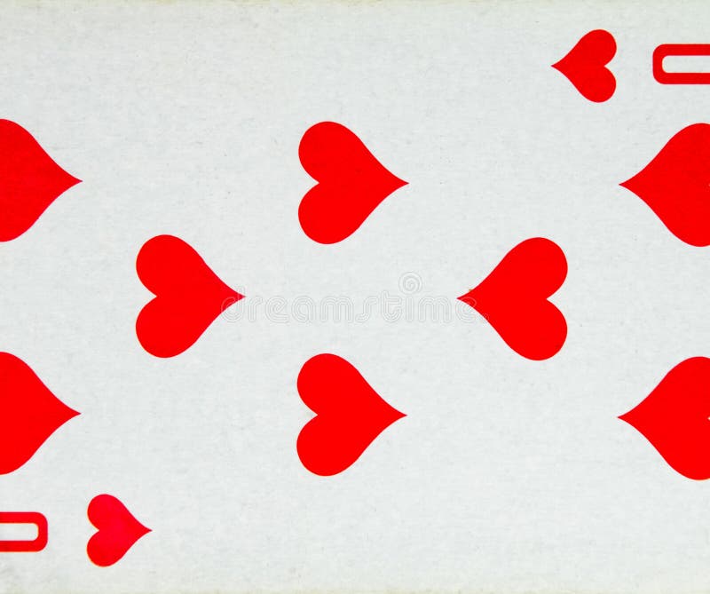 Card playing eight of hearts, suit of hearts stock image