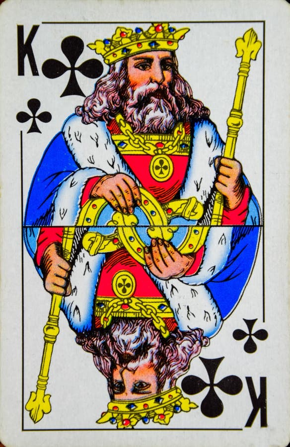 Card playing king of clubs, suit of clubs royalty free stock image