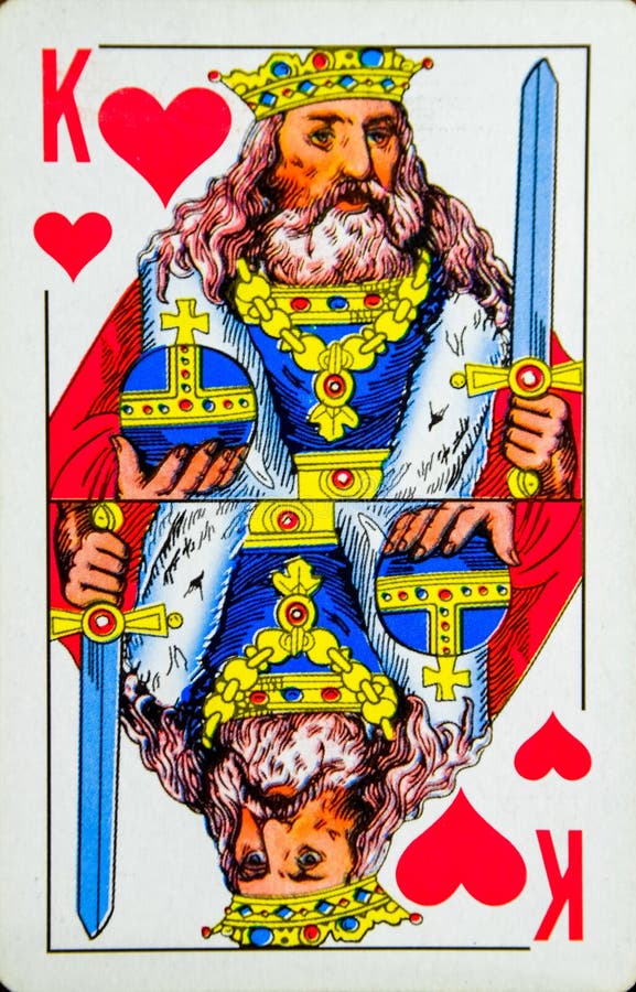 Card playing king of hearts stock image