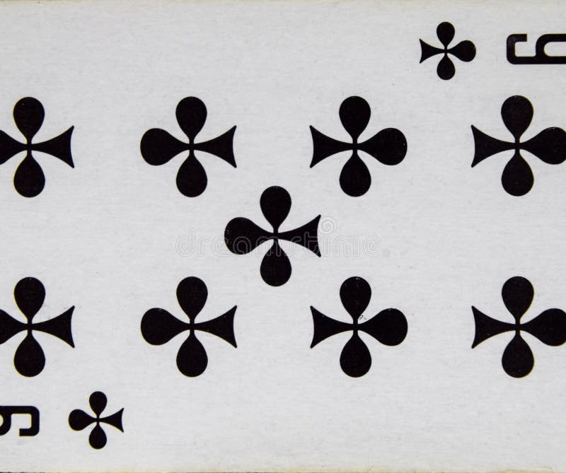 Card playing nine clubs, suit royalty free stock images