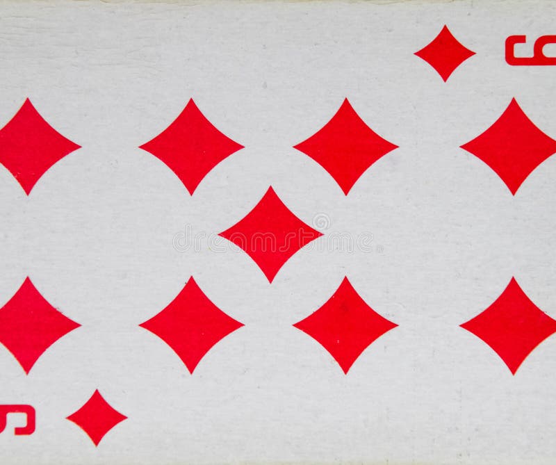 Card playing nine diamonds, suit stock photography