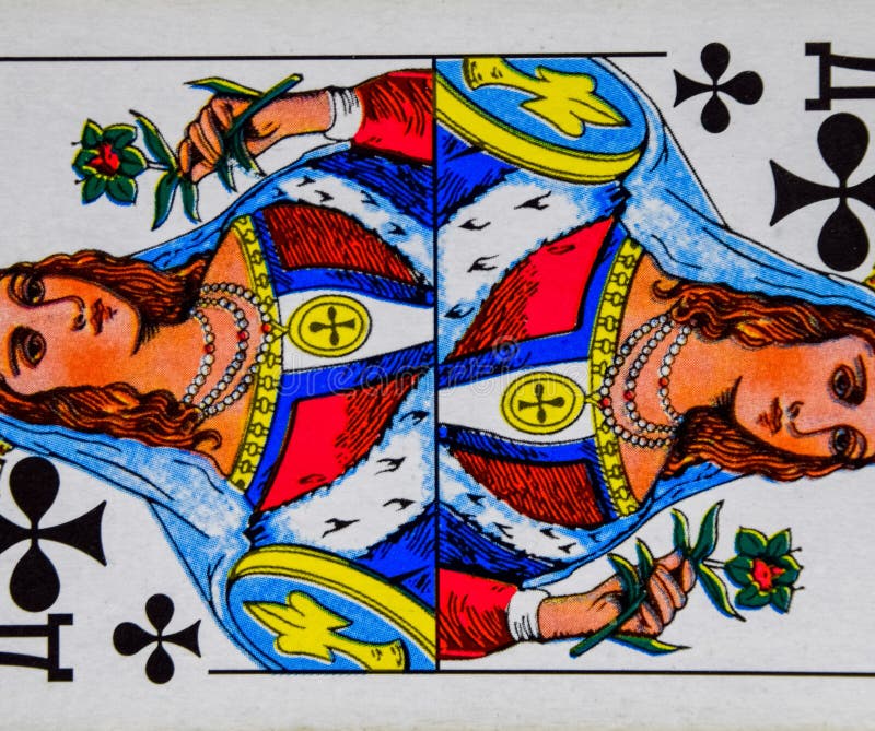 Card playing of clubs, suit of clubs royalty free stock photos.