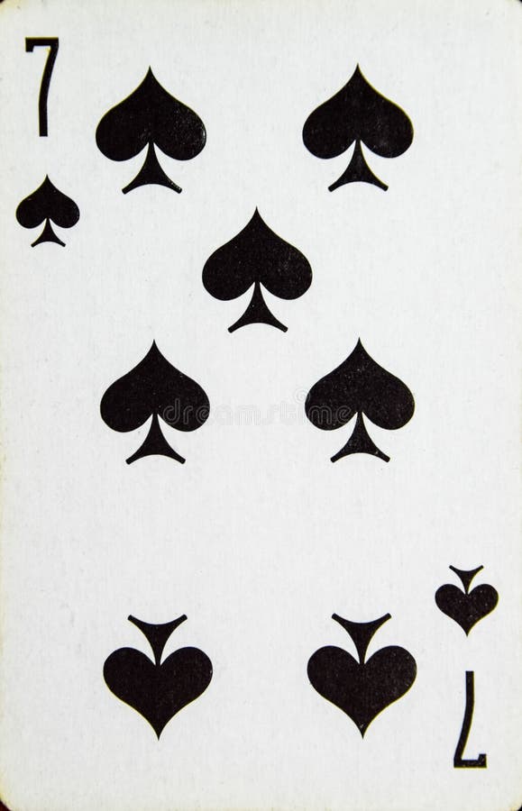 Card playing seven peak suit of spades royalty free stock image