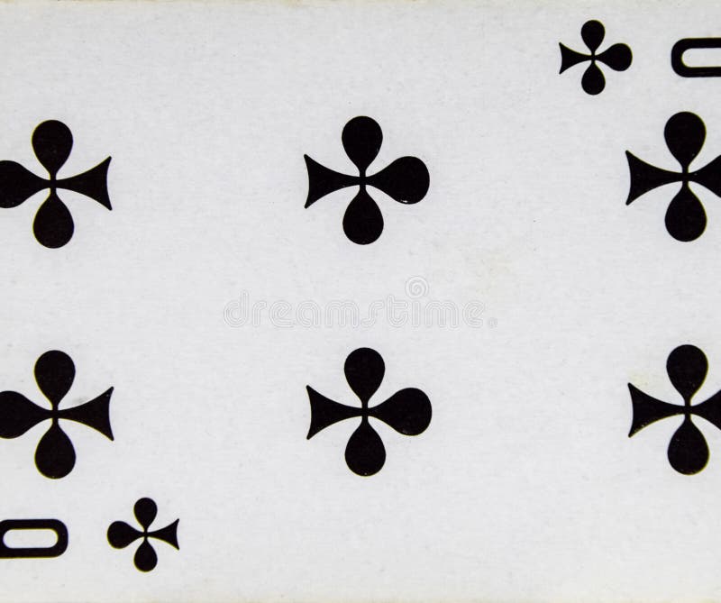Card playing six clubs, suit clubs stock image