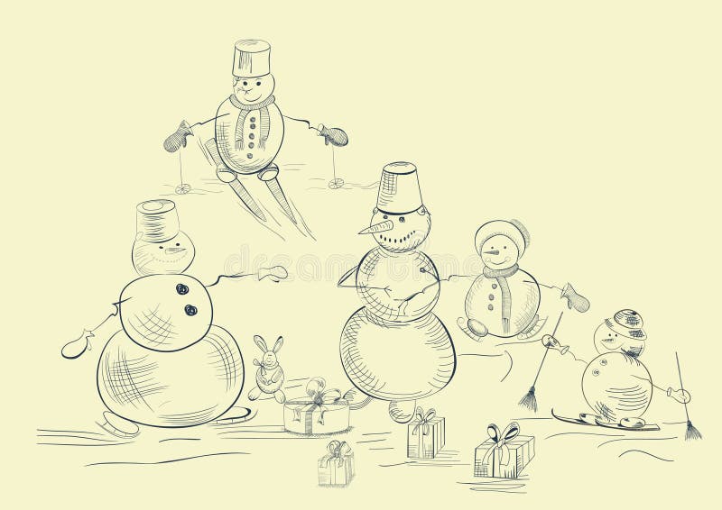 Card with snowmans