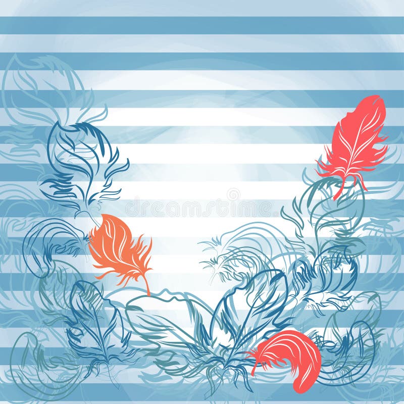 Card Template with Beautiful Feathers Stock Vector Illustration of Card Template with Beautiful Feathers Stock Vector Illustration of