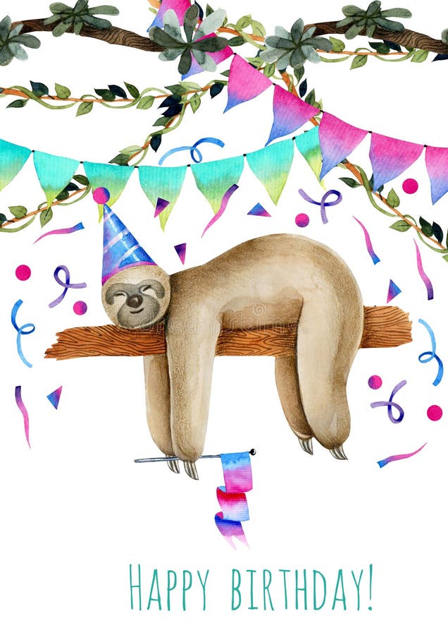 Download Sleeping Sloth Stock Illustrations - 766 Sleeping Sloth ...