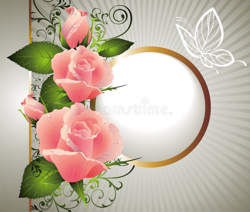 Card for Valentine's day with butterfly stock illustration