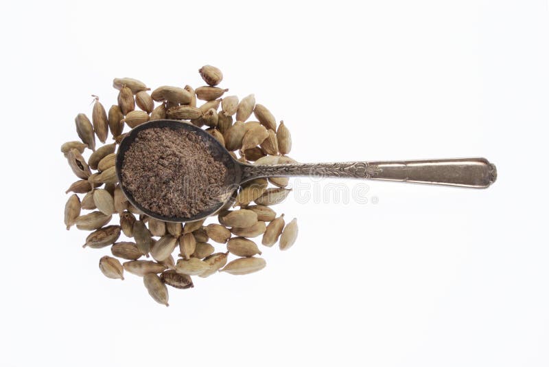 Cardamom Pods and Ground Cardamom Stock Image Image of closeup