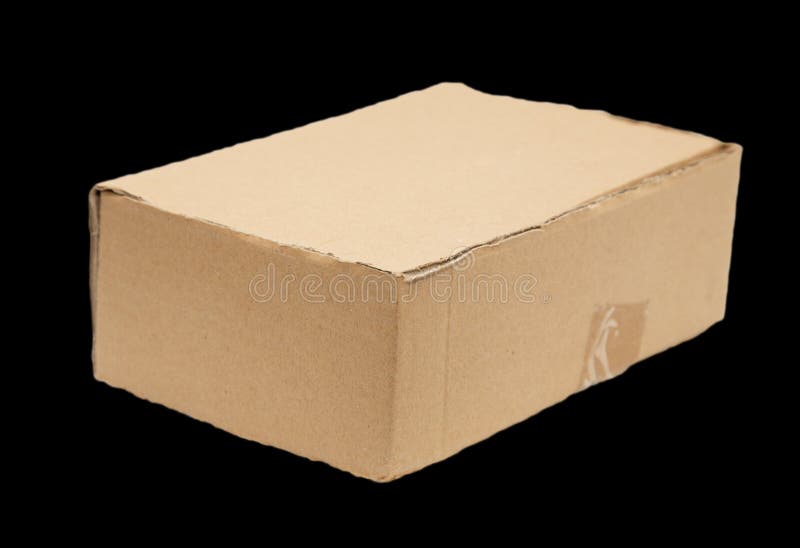 Cardboard Box on a Black Background Stock Photo Image of black