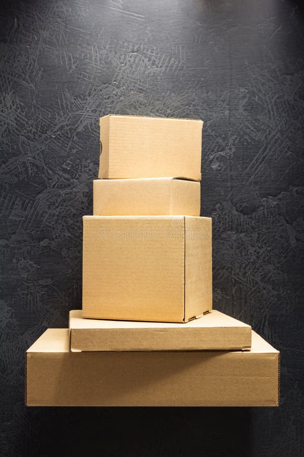 Cardboard Box on Black Background Stock Image Image of paper, product