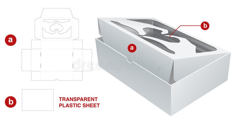 Cardboard box die cut template design royalty free illustration