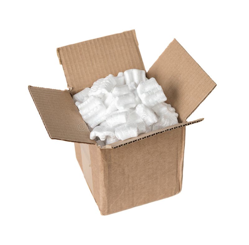 Packing Box With Pieces Of Foam Stock Photo - Download Image Now -  Abundance, Box - Container, Cardboard - iStock