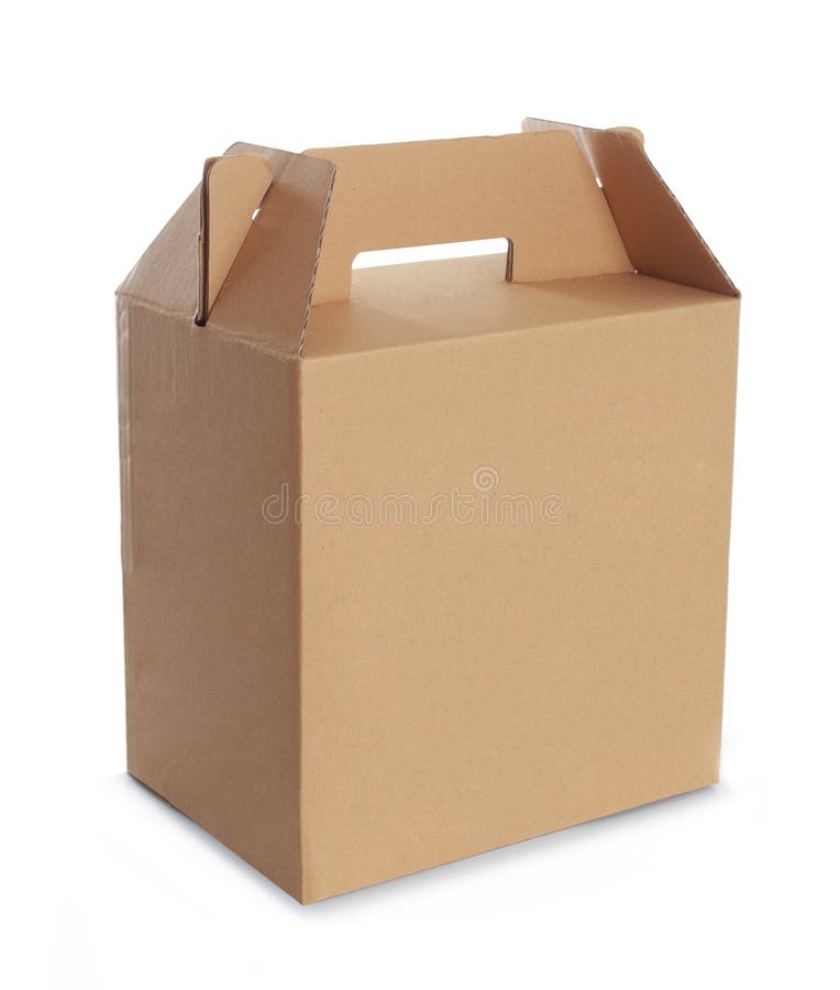 Distraer restante Gracias Cardboard box with handle stock image. Image of cargo - 30716849