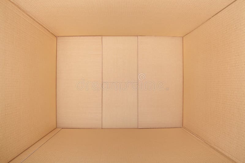Cardboard box, inside view royalty free stock image