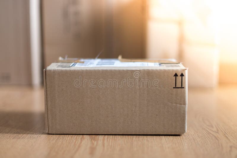 Cardboard Box Package, Shipping Concept Preparing for Delivery Stock