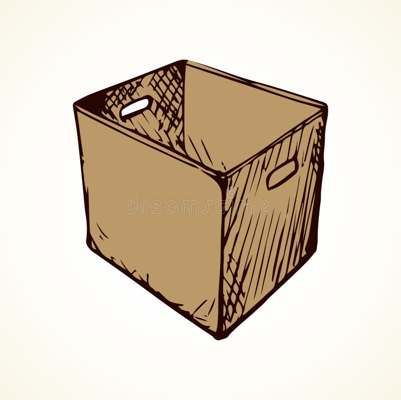 Cardboard Box. Vector Drawing Stock Vector - Illustration of