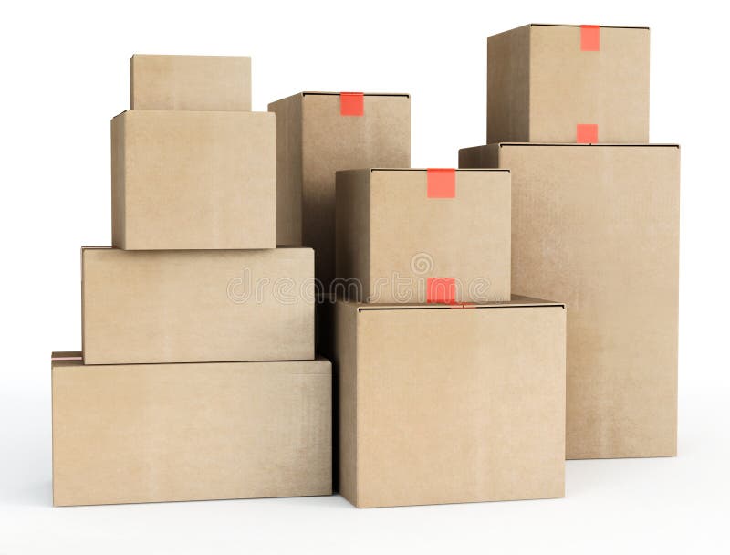 Card Cardboard Boxes in the Room Stock Illustration Illustration of
