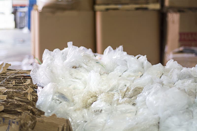 Cardboard Boxes Baled and Ready To Recycle Stock Image - Image of