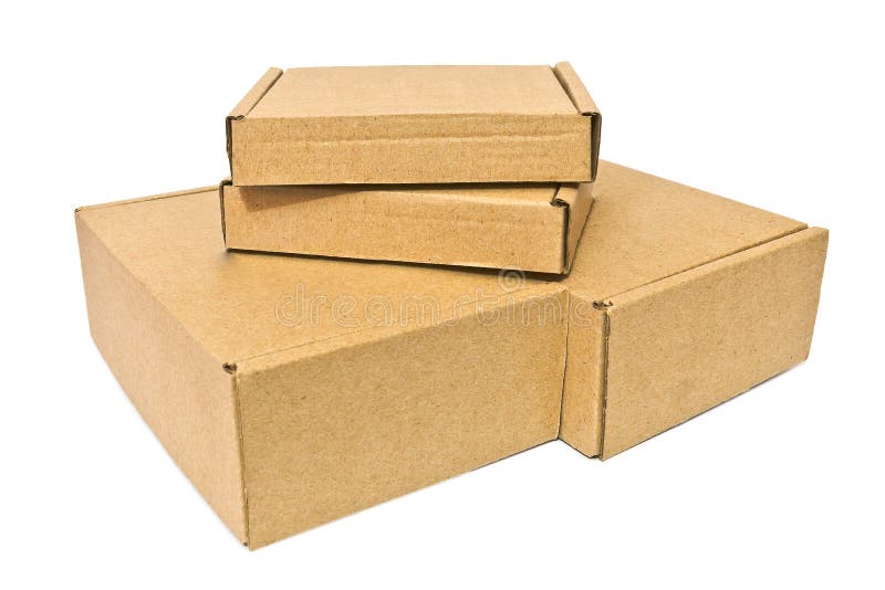Cardboard Boxes for Delivery Service, Moving, Package or Gifts Isolated