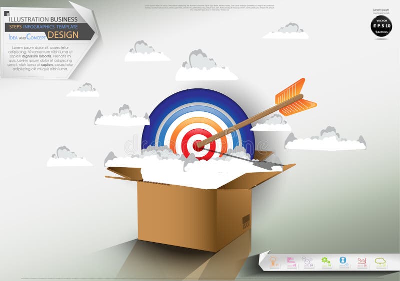 Cardboard Boxes Illustration Modern Business Design Idea and Concept
