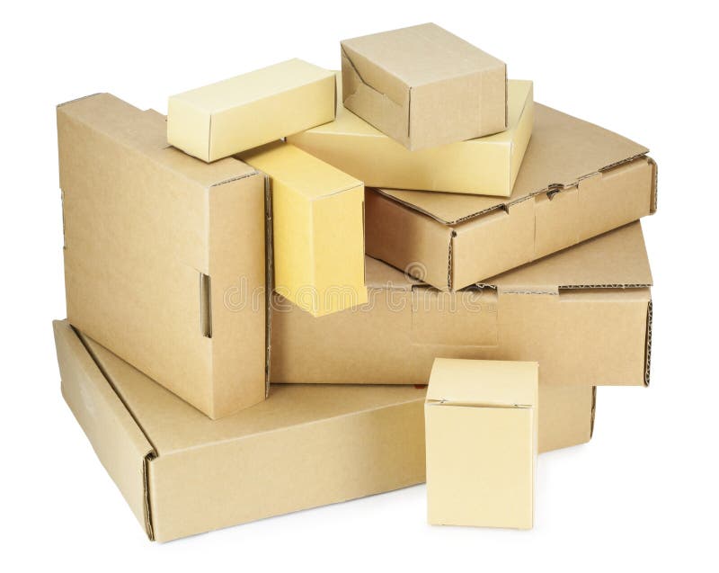Cardboard Boxes Kit Isolated Stock Image Image of cardboard, packing