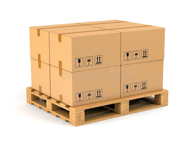 Cardboard Boxes On Pallet Stock Photo - Image: 38802701