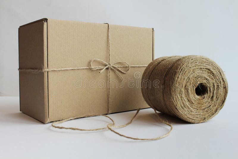 Cardboard Boxes A Hank Of Rope Stock Image Image of birthday, design